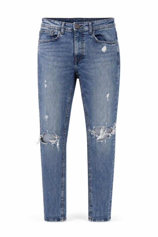 Denim & Co. Mens Blue Cotton Blend Tapered Jeans Size 32 in L32 in Regular Zip