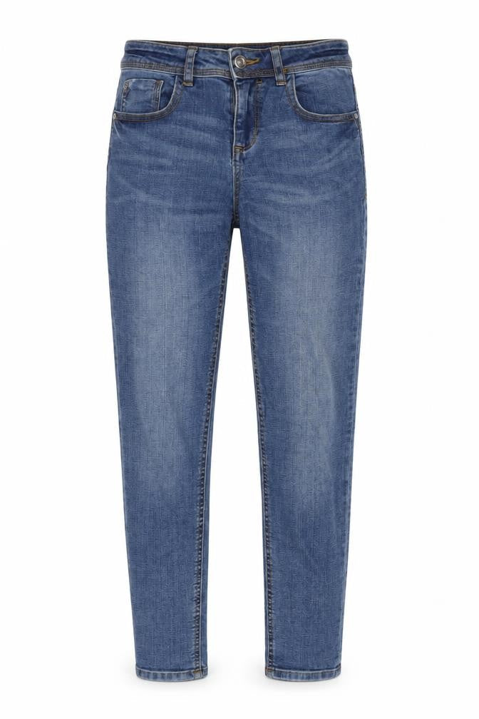 Zara Womens Blue Cotton Blend Tapered Jeans Size 6 L26 in Regular Zip