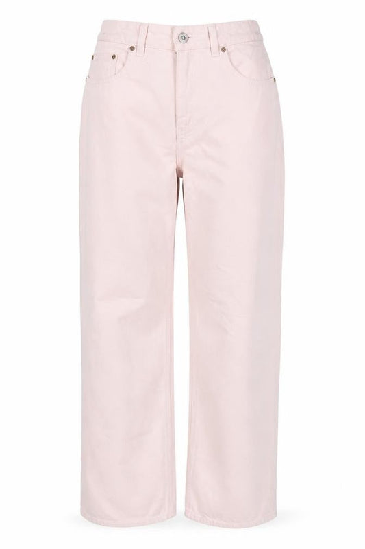 H&M Womens Pink Cotton Wide-Leg Jeans Size 10 L31 in Regular Zip