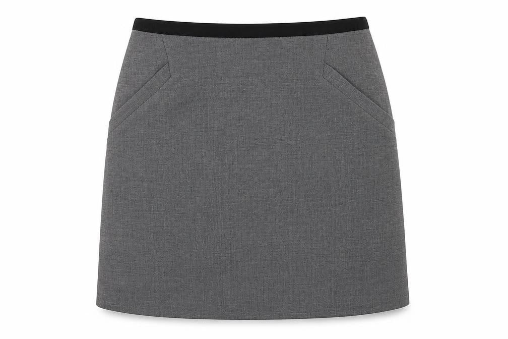 H&M Womens Grey Polyester Mini Skirt Size 10 Zip - Pockets