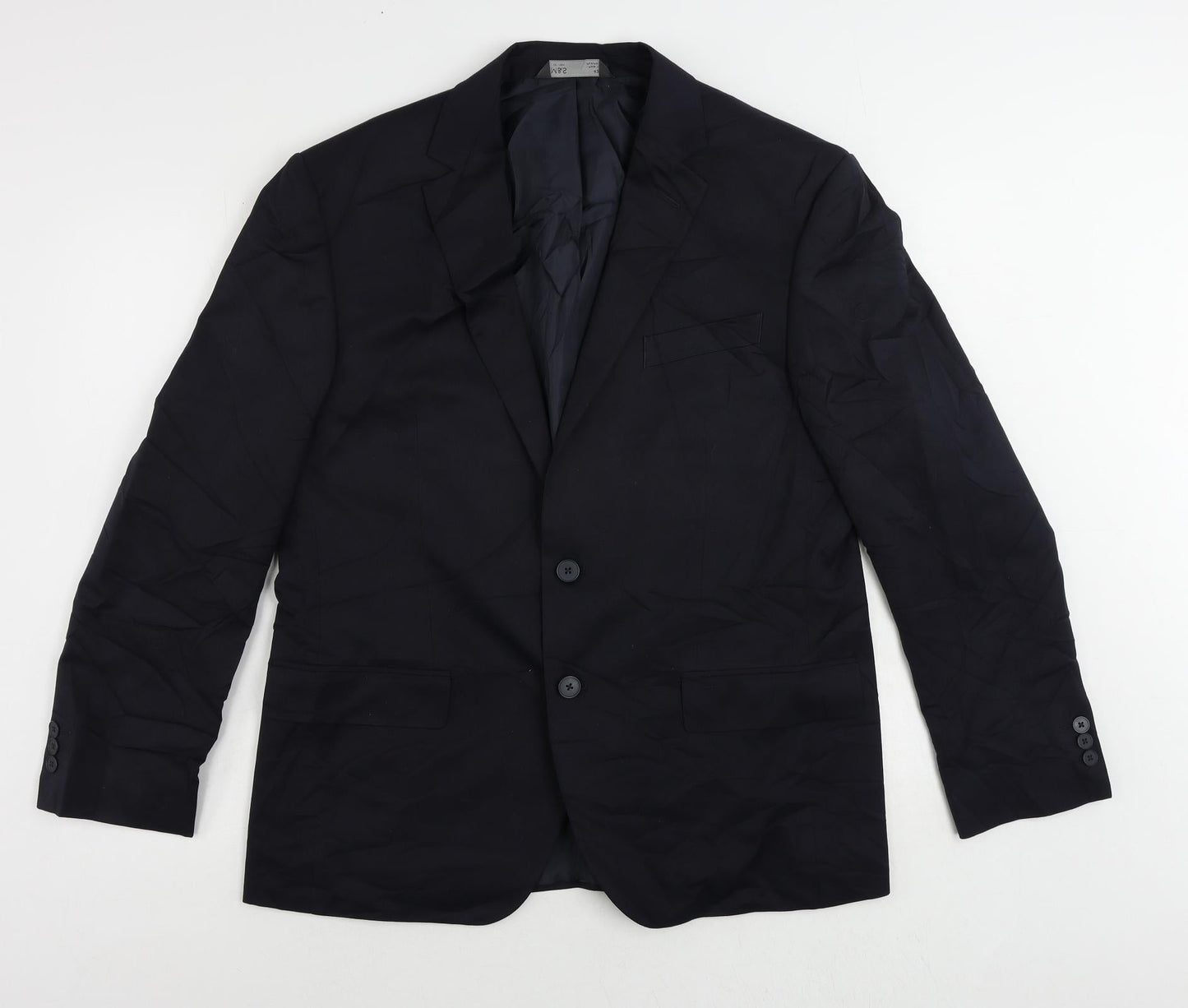 Marks and Spencer Mens Blue Polyester Jacket Suit Jacket Size 42 Regular