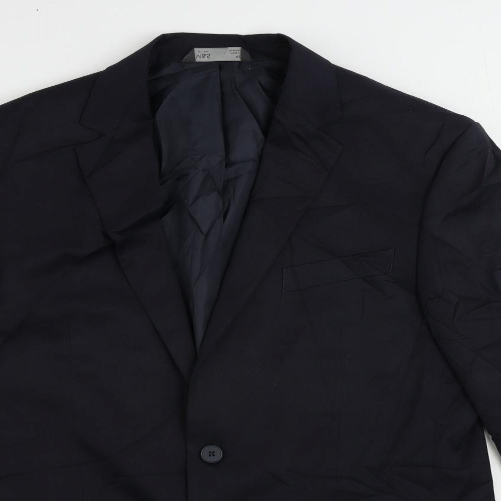 Marks and Spencer Mens Blue Polyester Jacket Suit Jacket Size 42 Regular