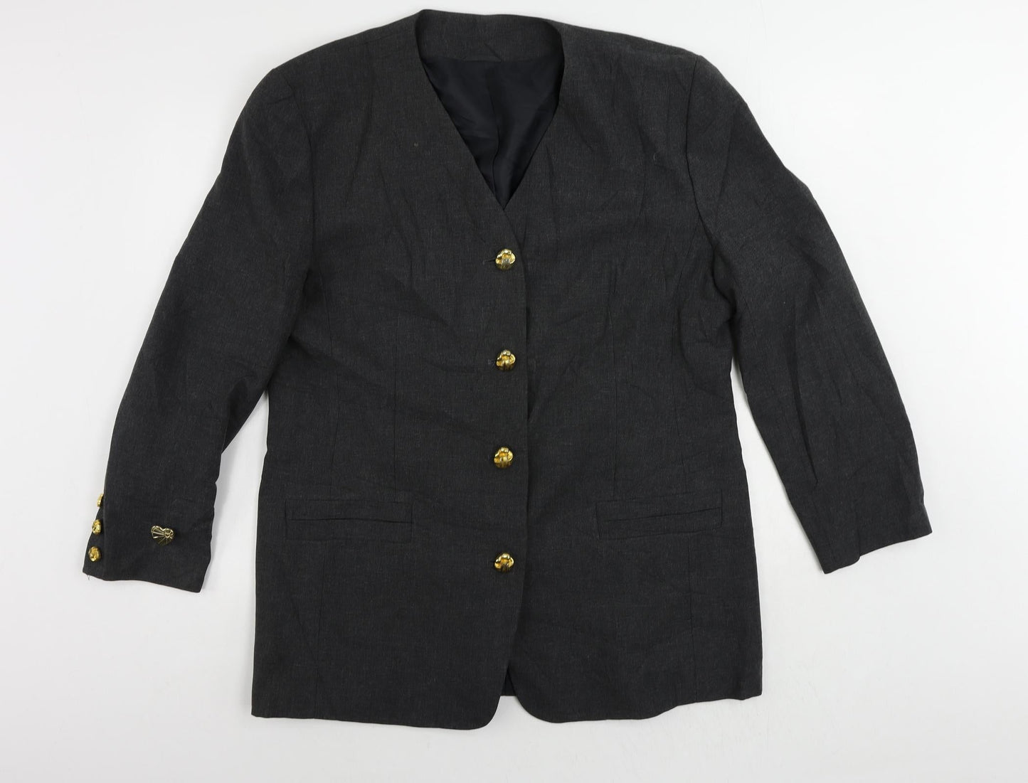 Richards Womens Grey Jacket Blazer Size 18 Button - Vintage