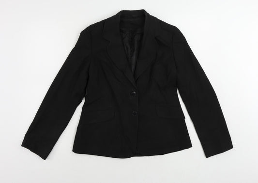Clubclass Tailoring Womens Black Jacket Blazer Size 12 Button