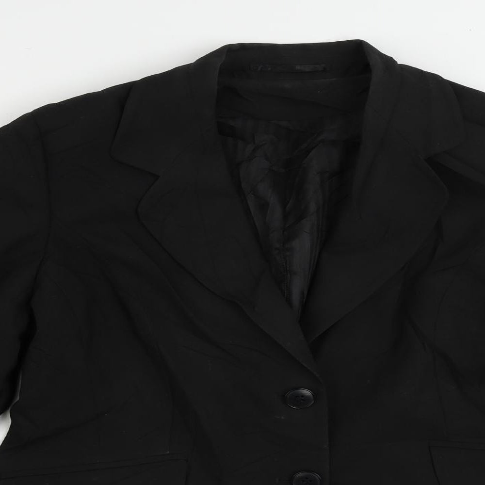 Clubclass Tailoring Womens Black Jacket Blazer Size 12 Button