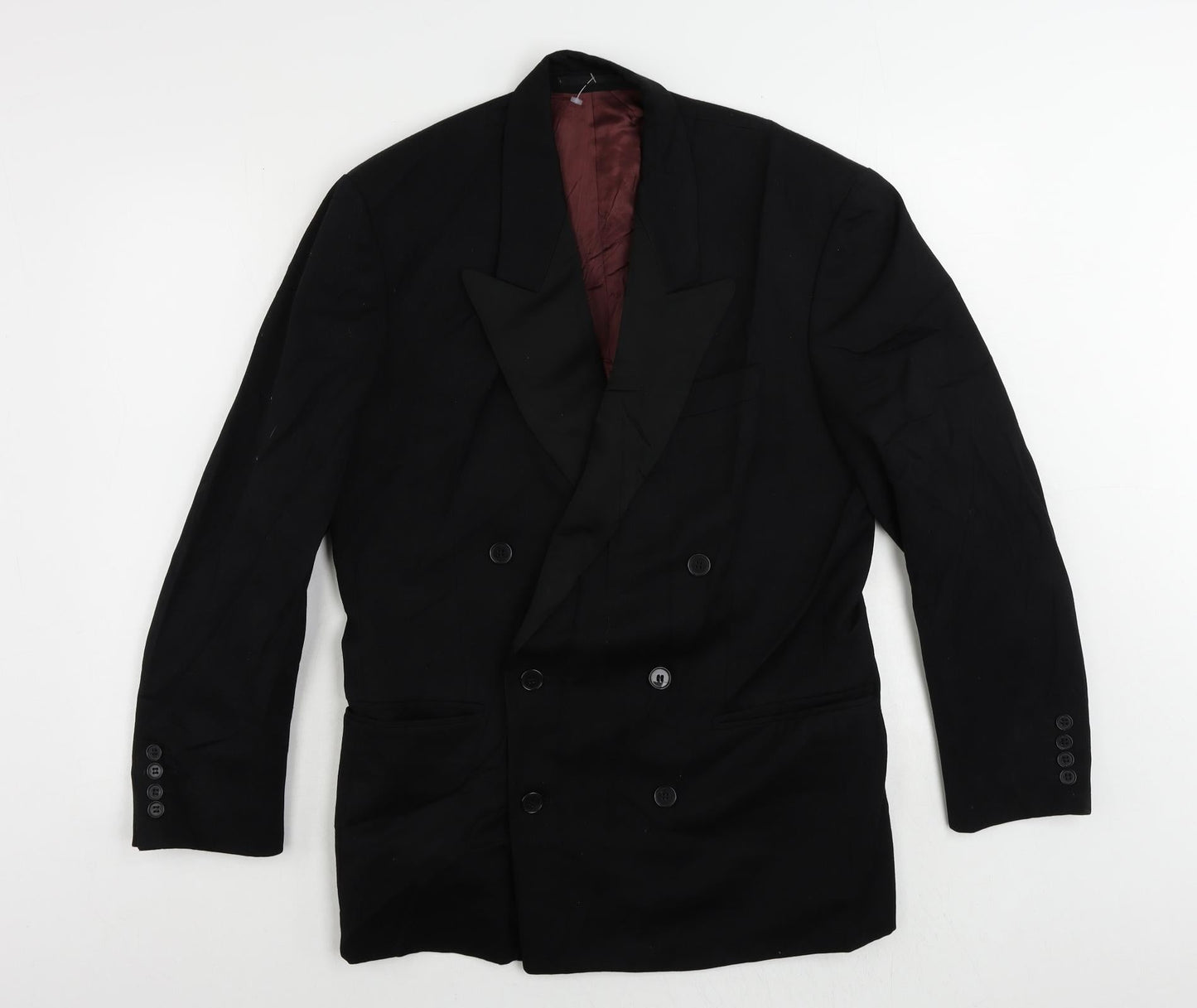 NEXT Mens Black Wool Tuxedo Suit Jacket Size 38 Regular