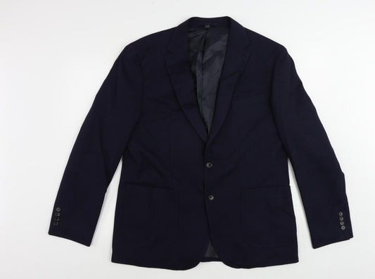 Marks and Spencer Mens Blue Polyamide Jacket Suit Jacket Size 42 Regular