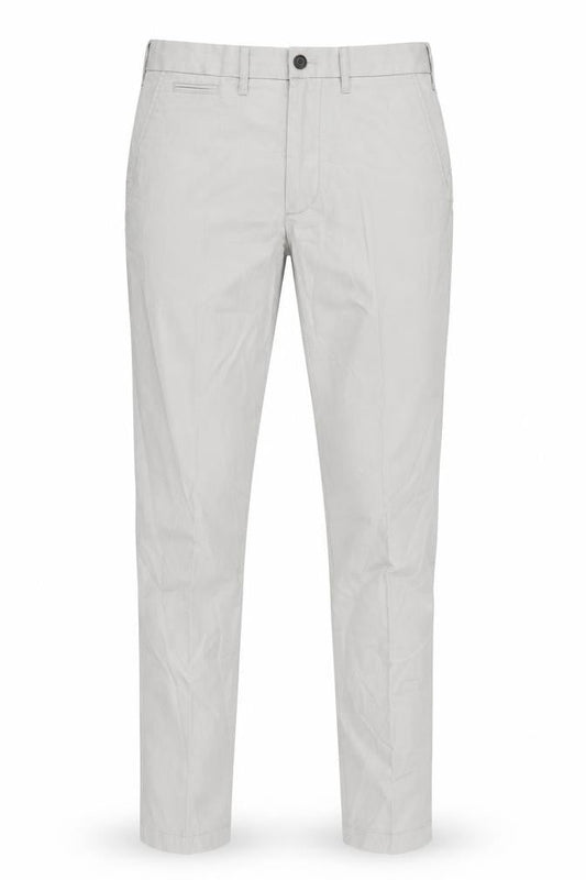 Marks & Spencer Mens Grey Cotton Chino Trousers Size 30 in L31 in Slim Zip