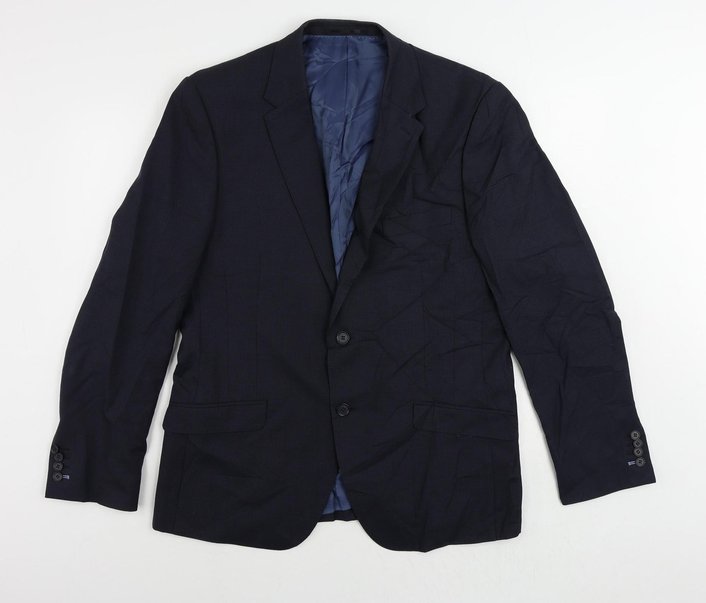 Linea Mens Blue Wool Jacket Suit Jacket Size 42 Regular