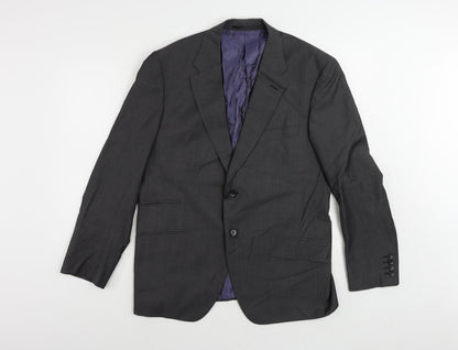 Additional front view of Autograph men’s grey wool jacket suit jacket, size 42, regular