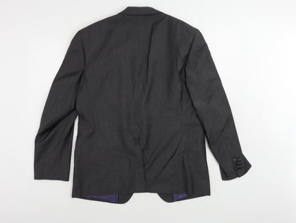 Back view of Autograph men’s grey wool jacket suit jacket, size 42, regular