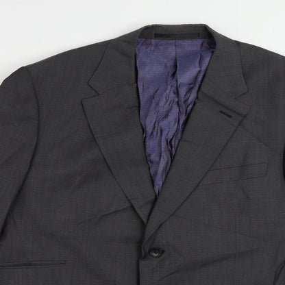 Close-up detail of Autograph men’s grey wool jacket suit jacket, size 42, regular