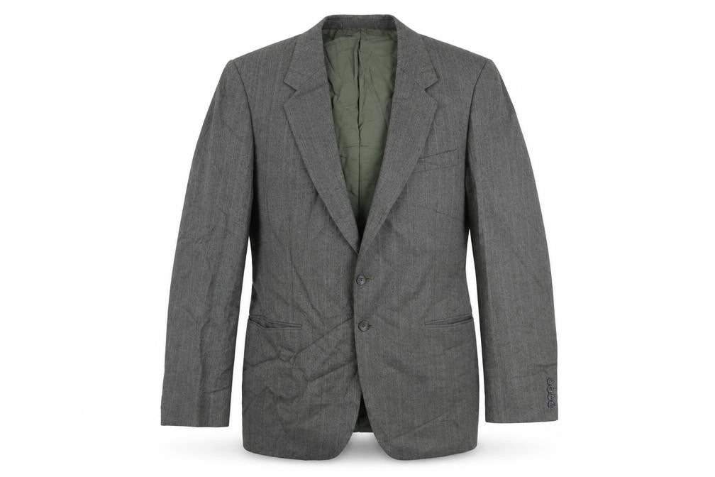 St Michael Mens Grey Striped Wool Jacket Suit Jacket Size 40 Regular - Vintage