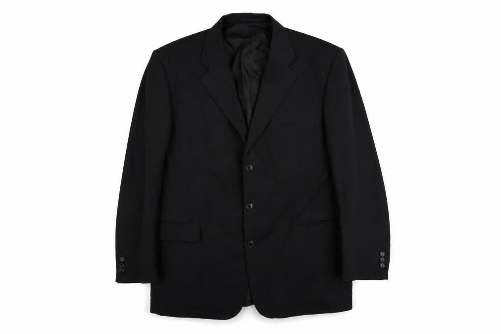 St Bernard Mens Black Polyester Jacket Blazer Size 44 Regular