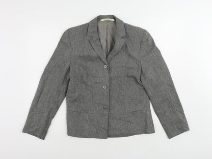 St Michael Womens Grey Jacket Blazer Size 12 Button - Vintage