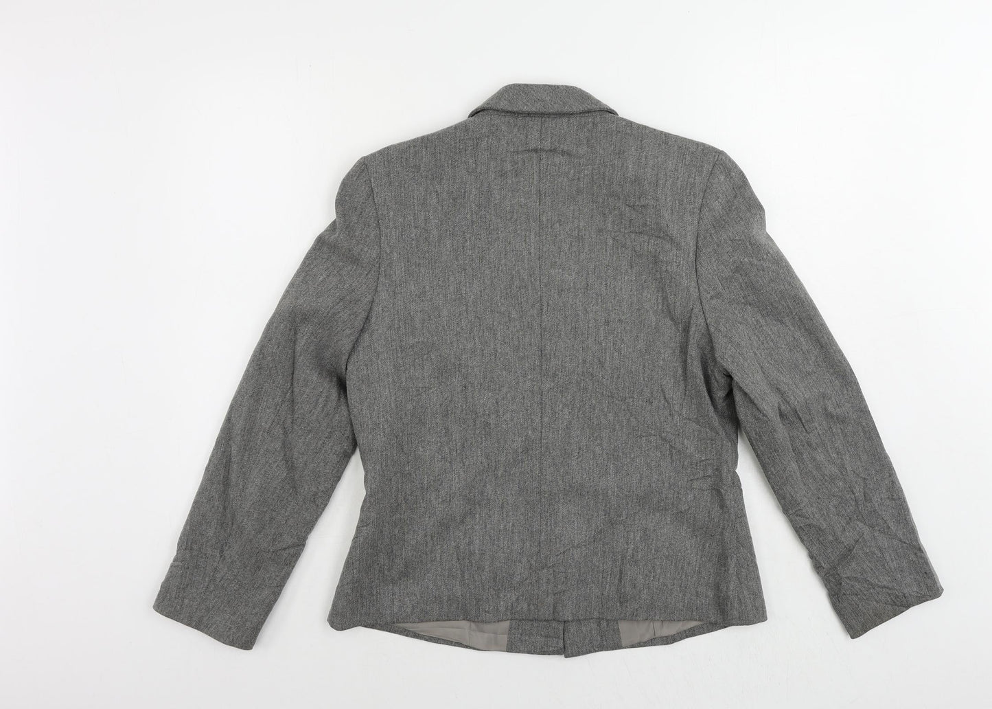St Michael Womens Grey Jacket Blazer Size 12 Button - Vintage