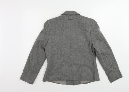St Michael Womens Grey Jacket Blazer Size 12 Button - Vintage