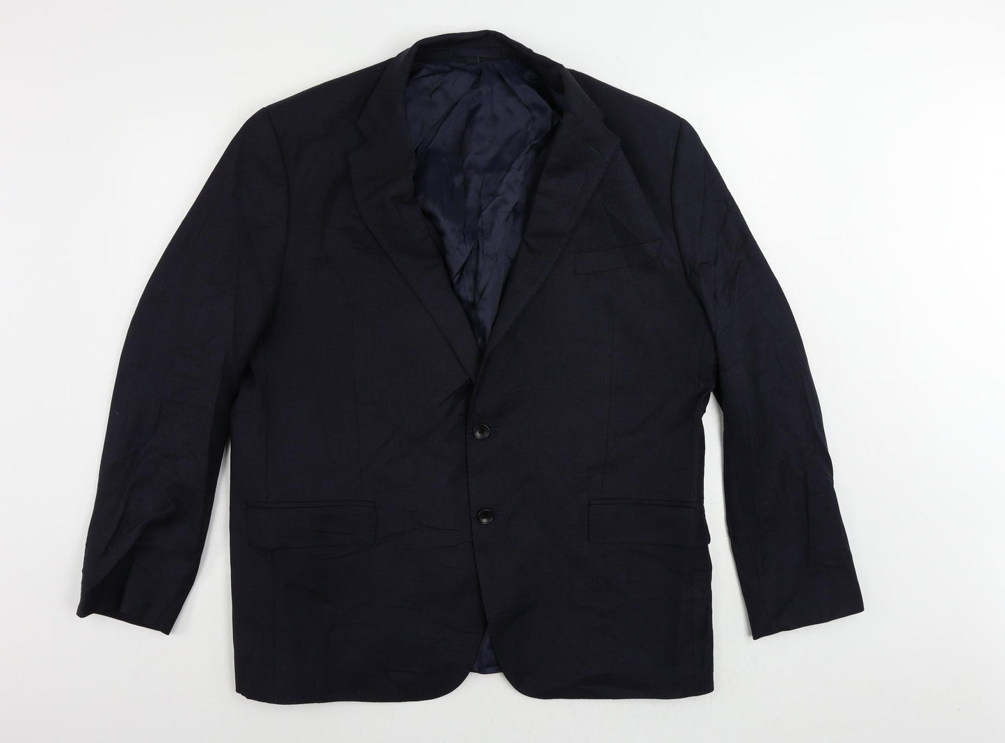 Marks and Spencer Mens Blue Wool Jacket Suit Jacket Size 46 Regular