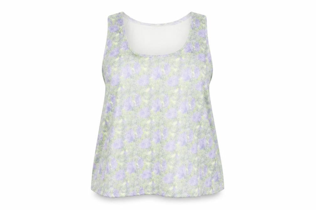 Marks & Spencer Womens Purple Geometric Polyester Basic Tank Size 20 Scoop Neck