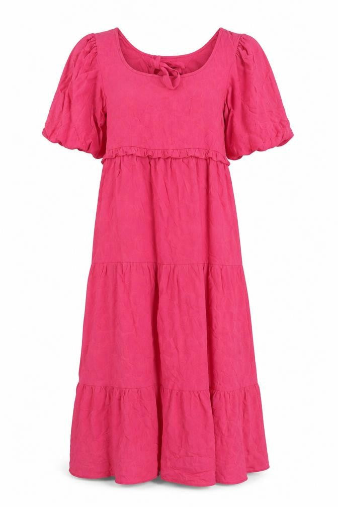 Marks & Spencer Womens Pink Viscose Maxi Size 8 Square Neck Tie - Tiered