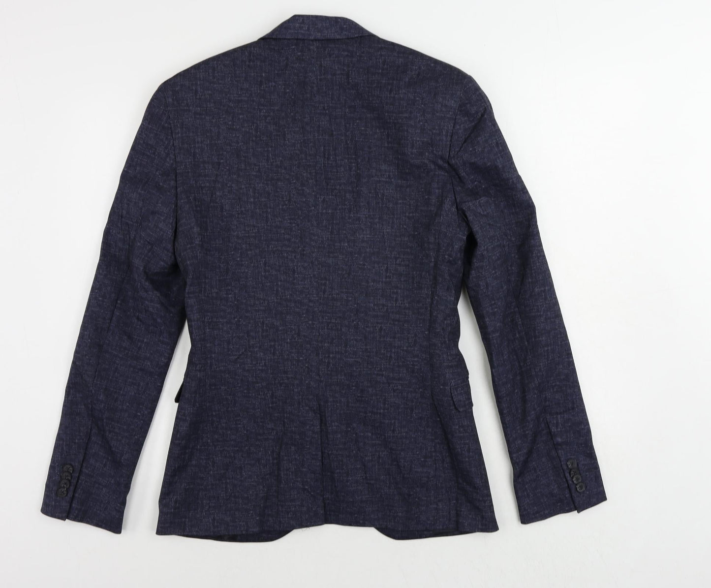 Topman Mens Blue Polyester Jacket Suit Jacket Size 36 Regular