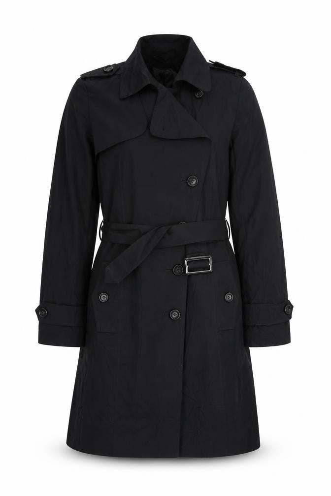 Debenhams Womens Blue Trench Coat Coat Size 12 Button - Belted