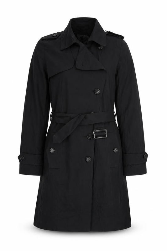 Debenhams Womens Blue Trench Coat Coat Size 12 Button - Belted