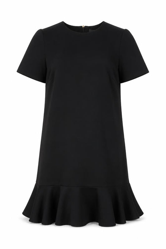 H&M Womens Black Polyester Shift Size 8 Round Neck Zip