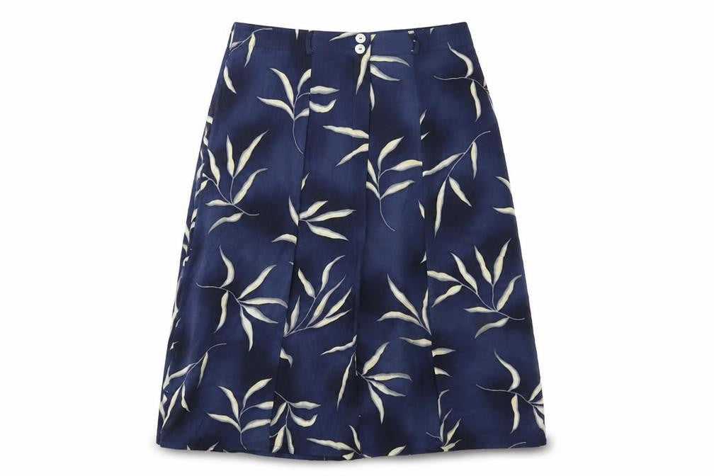 Verse Womens Blue Geometric Viscose Swing Skirt Size 16 Zip