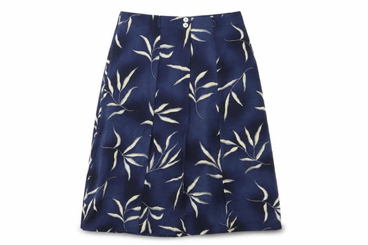Verse Womens Blue Geometric Viscose Swing Skirt Size 16 Zip