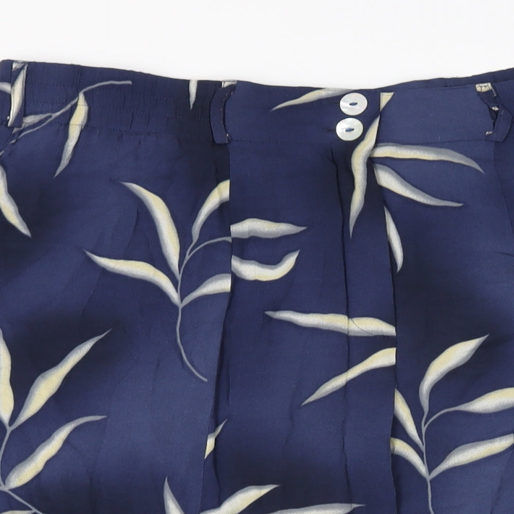 Verse Womens Blue Geometric Viscose Swing Skirt Size 16 Zip