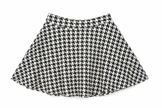 Forever 21 Womens White Geometric Polyester Mini Skirt Size S Zip - Houndstooth