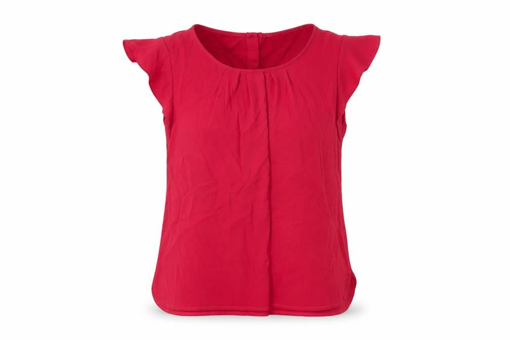 Dorothy Perkins Womens Red Polyester Basic T-Shirt Size 10 Round Neck