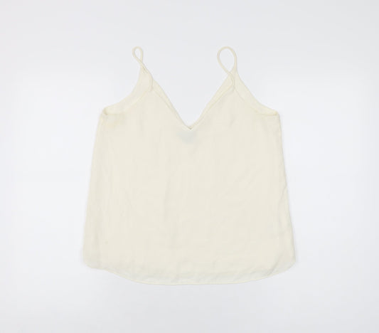 H&M Womens Ivory Polyester Camisole T-Shirt Size 8 V-Neck