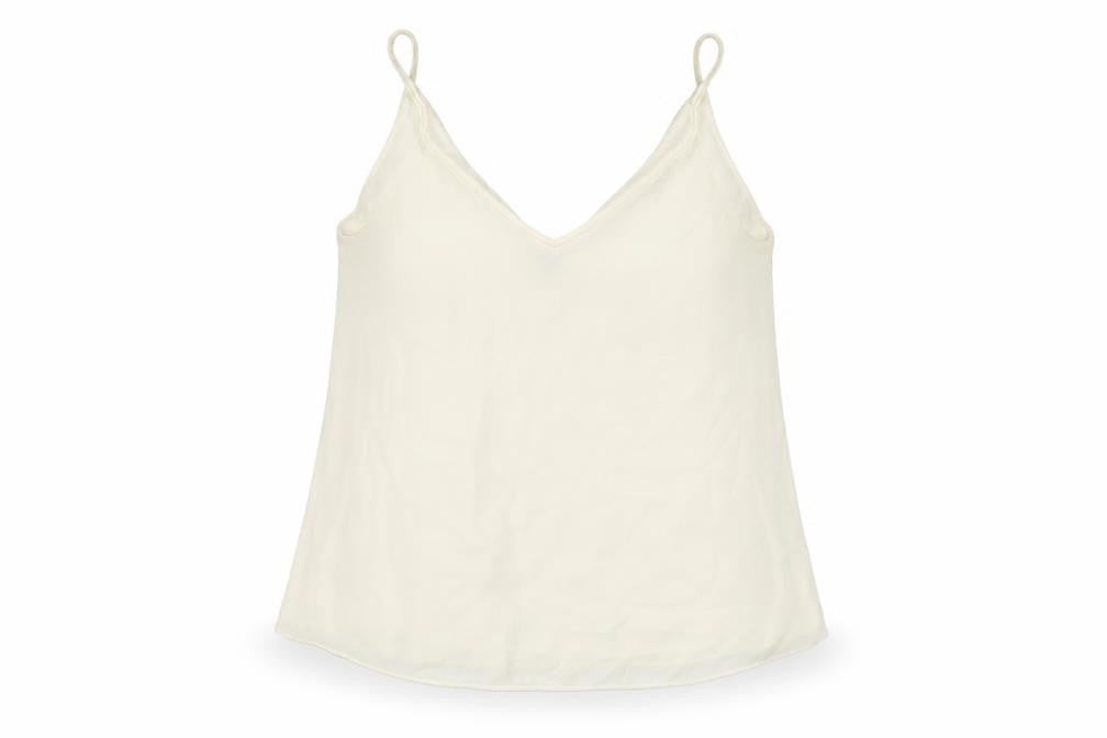 H&M Womens Ivory Polyester Camisole T-Shirt Size 8 V-Neck