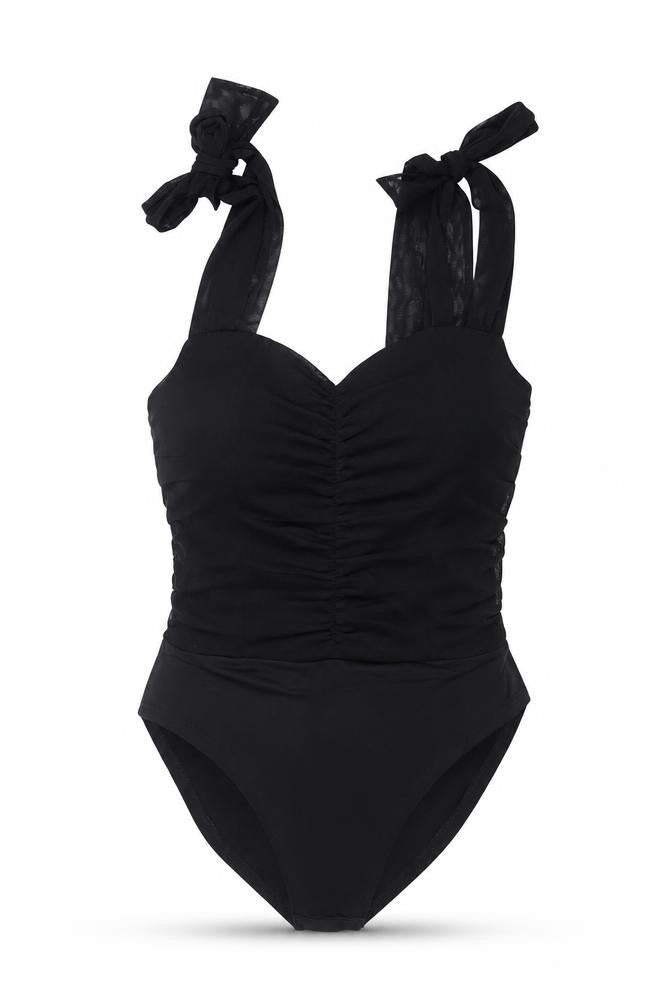Quiz Womens Black Polyester Bodysuit One-Piece Size 10 Snap