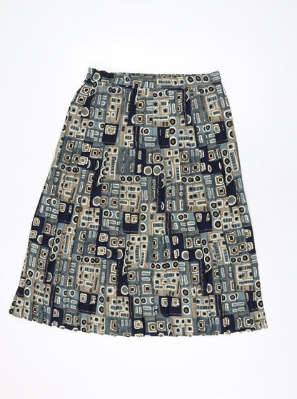 Selection Womens Multicoloured Geometric Polyester Swing Skirt Size 14