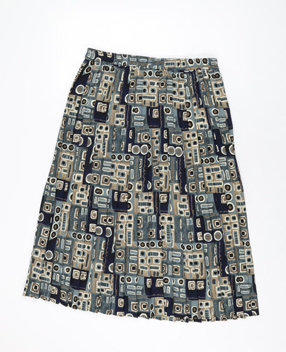 Selection Womens Multicoloured Geometric Polyester Swing Skirt Size 14