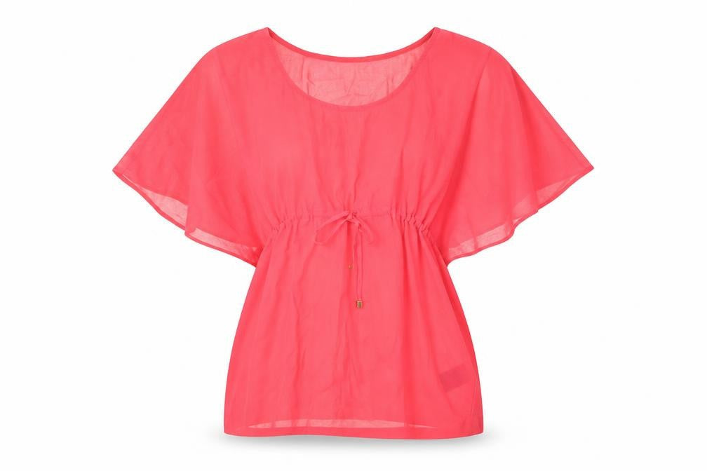 H&M Womens Pink Polyester Basic Blouse Size 8 Round Neck