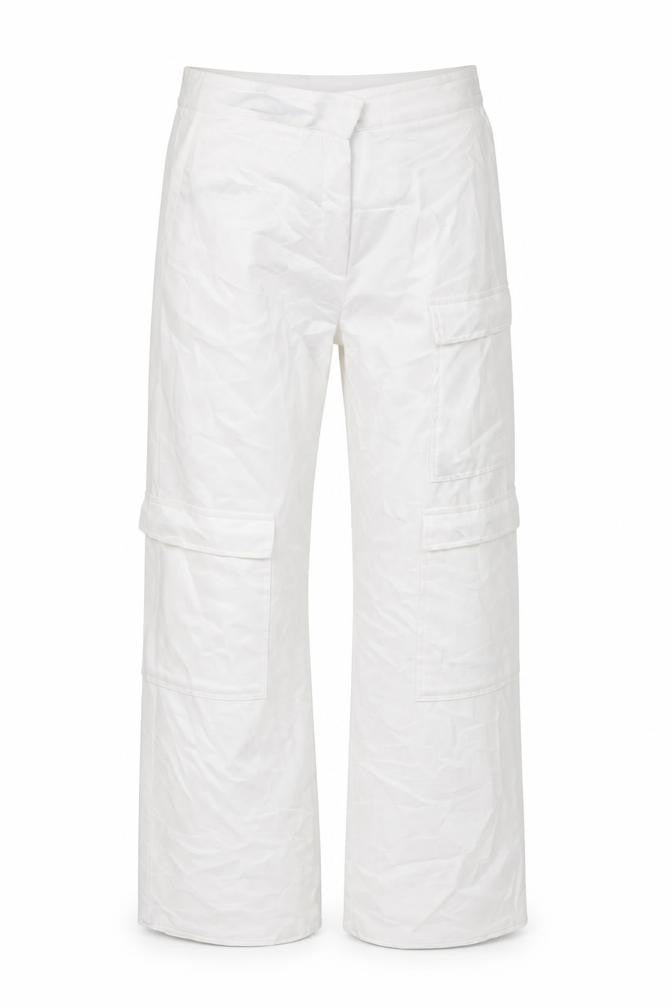 COLLUSION Womens White Polyester Cargo Trousers Size 6 L27 in Regular Zip