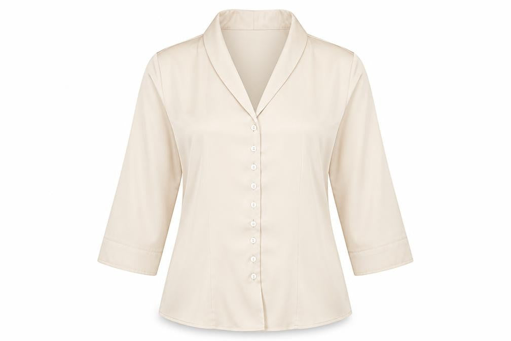 Alex & Co Womens Ivory Polyester Basic Button-Up Size 14 Collared