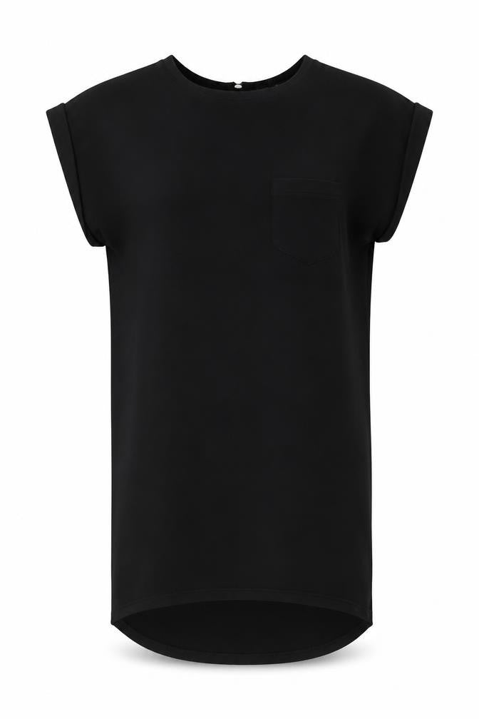 River Island Womens Black Polyester Shift Size 8 Round Neck Zip