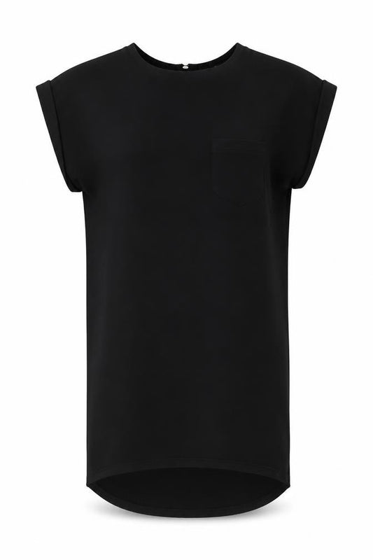 River Island Womens Black Polyester Shift Size 8 Round Neck Zip