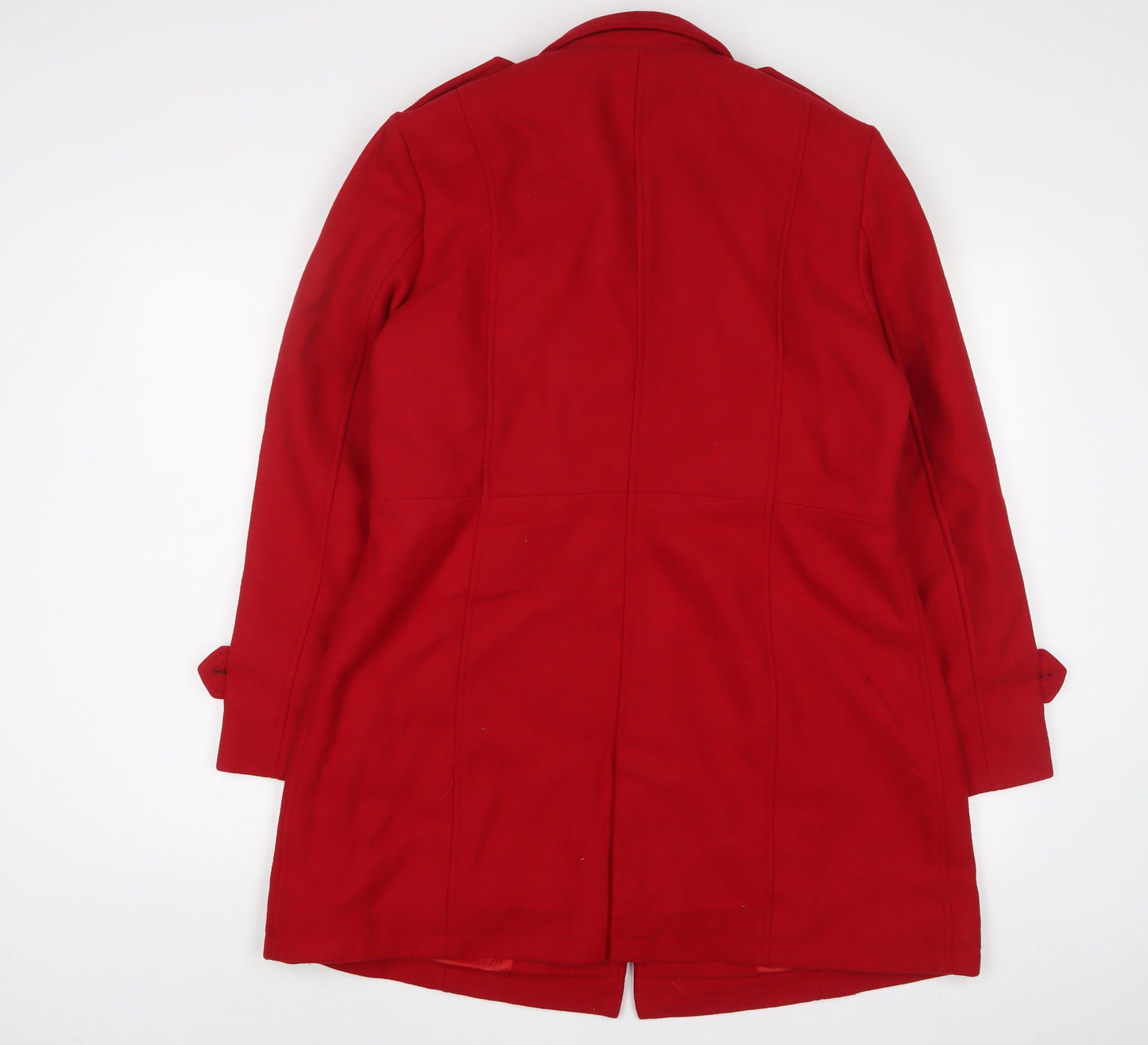 The Wool Makers Womens Red Overcoat Coat Size L Button