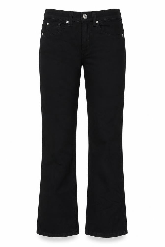 Hot Miami Styles Womens Black Cotton Bootcut Jeans Size 8 L30 in Regular Zip