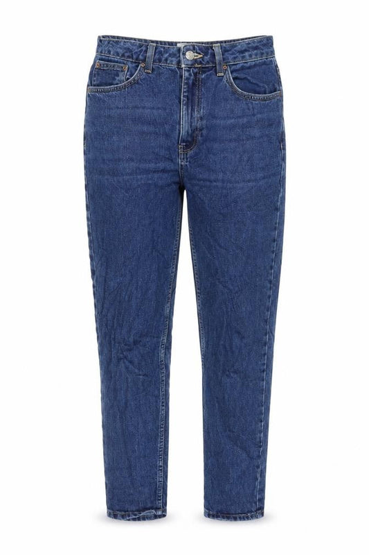Topshop Womens Blue Cotton Mom Jeans Size 28 in L32 in Regular Zip