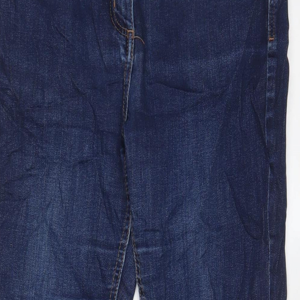 Marks and Spencer Womens Blue Cotton Bootcut Jeans Size 12 L25 in Regular Zip