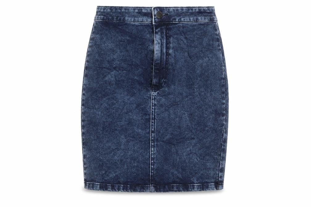 Miss Selfridge Womens Blue Cotton A-Line Skirt Size 12 Zip