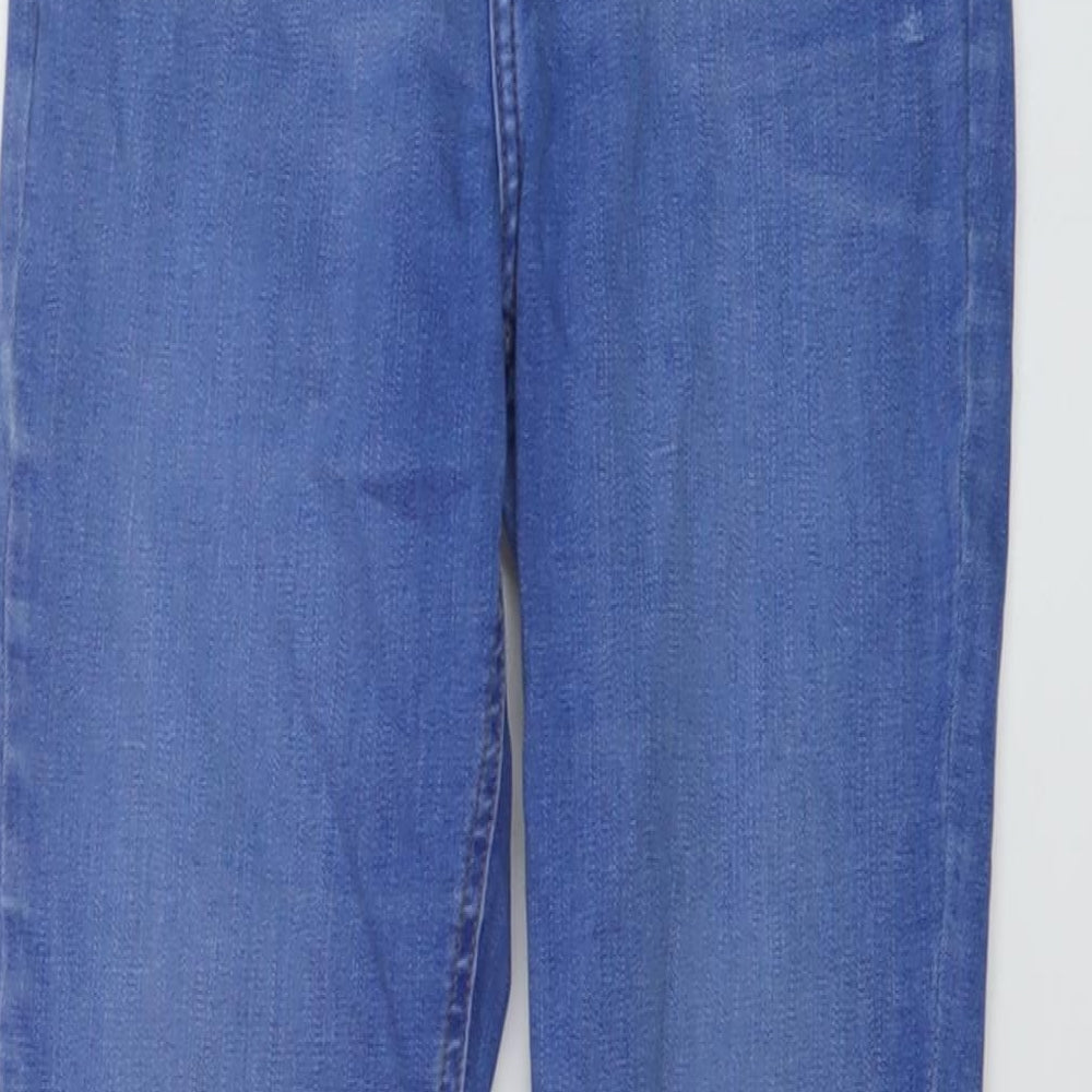Miss Selfridge Womens Blue Cotton Skinny Jeans Size 10 L28 in Regular Button