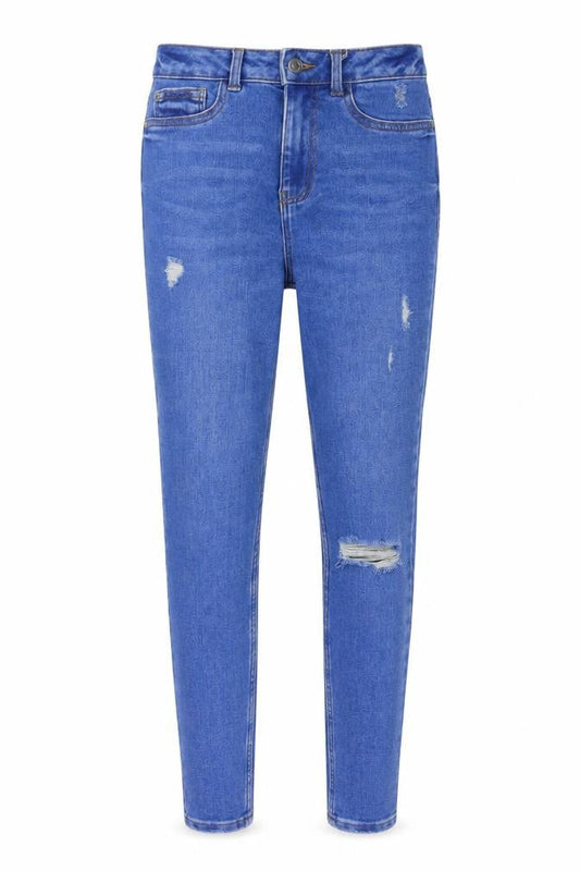 New Look Womens Blue Cotton Skinny Jeans Size 8 L28 in Regular Button